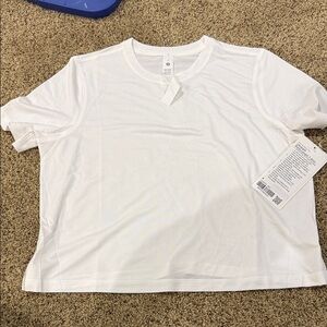 lululemon athletica White Cropped Performance Tee